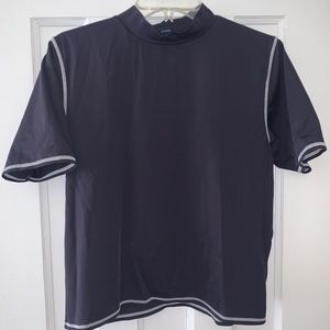 LANES END - Black Quarter Sleeve Active Top- Large